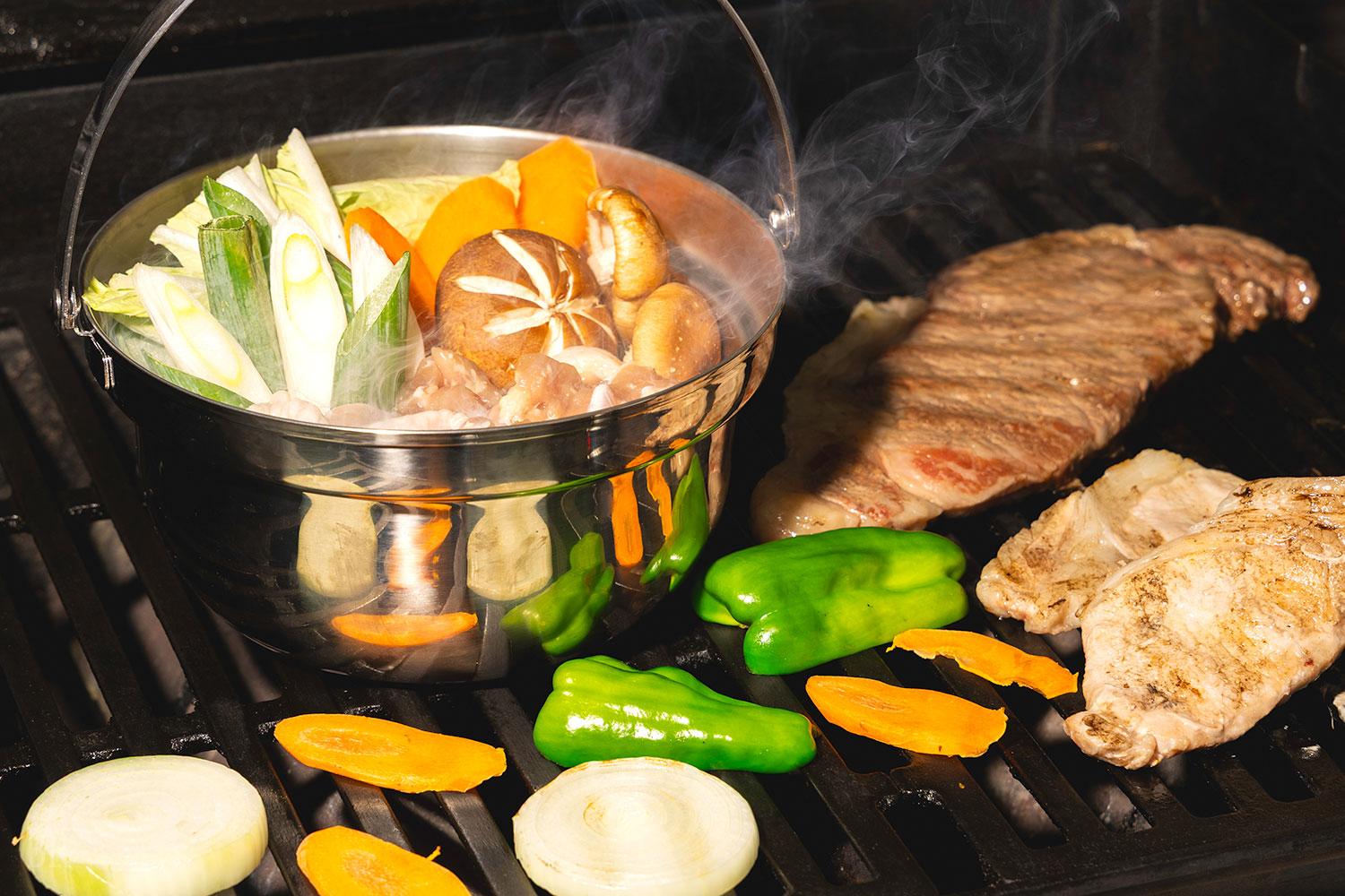 段戸牛肩ロースをはじめとした地元産ブランド肉三種盛コース02